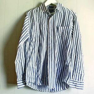 American Eagle Vintage Slim Fit Blue Stripe Men’s Oxford Shirt S
